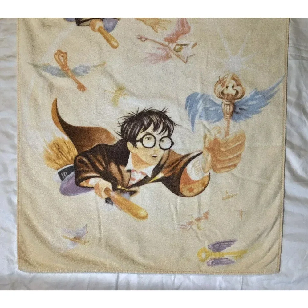 Vintage Harry Potter Cotton Beach Towel 28” X 54” Warner Bros 2000 - READ